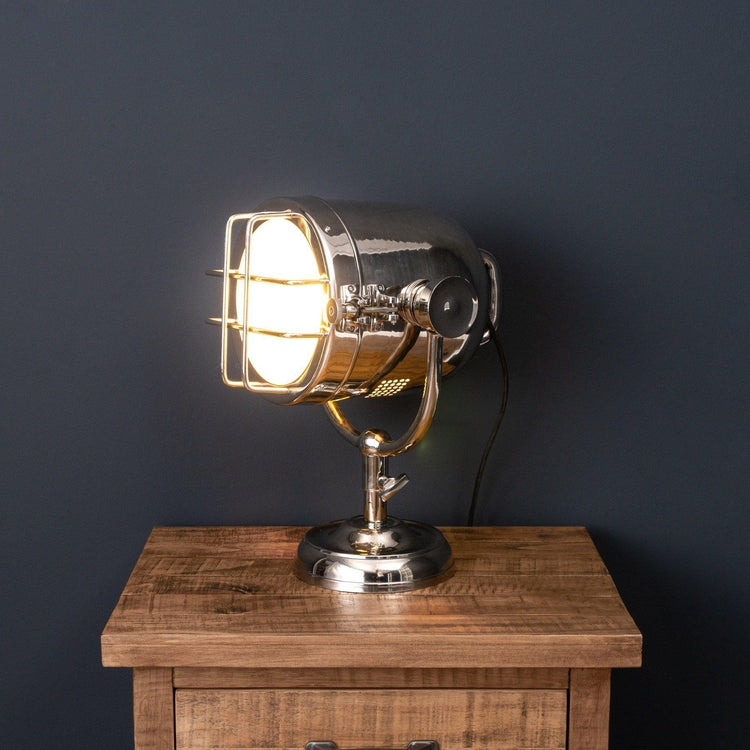 Spotlight Industrial Silver Table Lamp – Luxe Interior