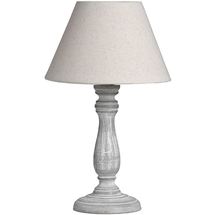 Linen and Wood Paros Table Lamp