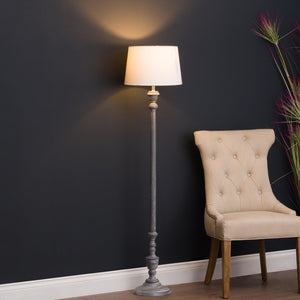 Linen and Wood Ithaca Floor Lamp-Hills Interior-Luxe Interior