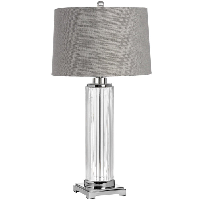 Glass and  Silver Roma Table Lamp