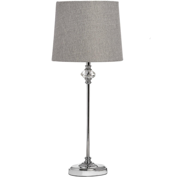 Glass and Chrome Silver Candlestick Table Lamp Florence