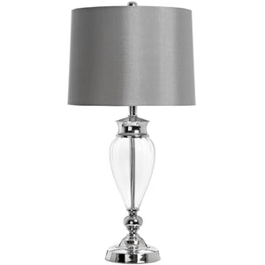 Glass and Silver Metal Lucca Table Lamp-Hills Interior-Luxe Interior