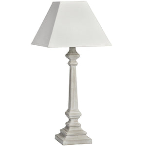 Wood and Linen Pula Table Lamp