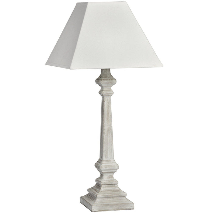 Wood and Linen Pula Table Lamp