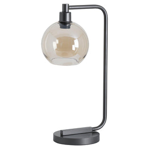 Metal Modern Desk Lamp With Smoked Glass-Hills Interior-Luxe Interior