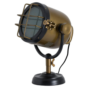 Brass And Black Industrial Spotlight Table Lamp-Hills Interior-Luxe Interior