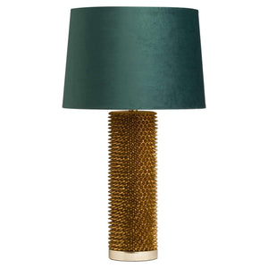 Antique Gold Acantho Table Lamp With Emerald Velvet Shade-Hills Interior-Luxe Interior