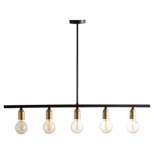 Light Black and Brass Bar 5 Lights Dining room-Hills Interior-Luxe Interior