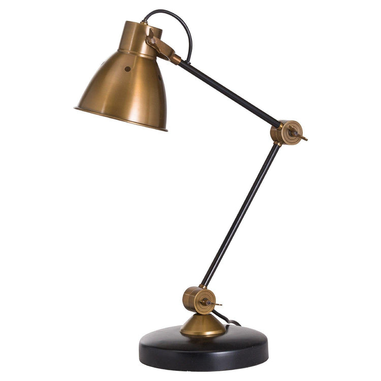 Adjustable Black And Gold Industrial Table Lamp-Hills Interior-Luxe Interior