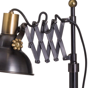 Black And Brass Adjustable Scissor Lamp-Hills Interior-Luxe Interior