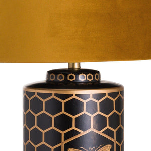 Harlow Bee Table Lamp With Mustard Shade-Hills Interior-Luxe Interior