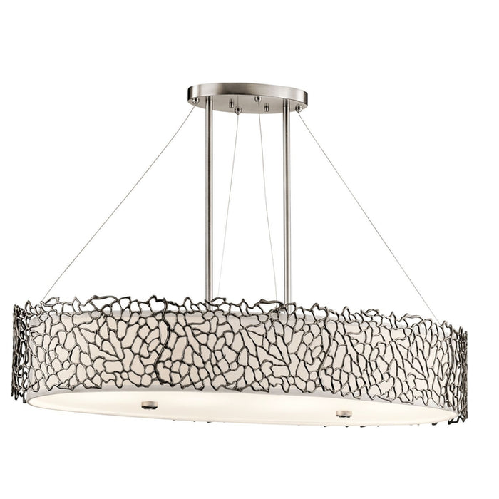 Silver Coral 4 Light Oval Island Ligh