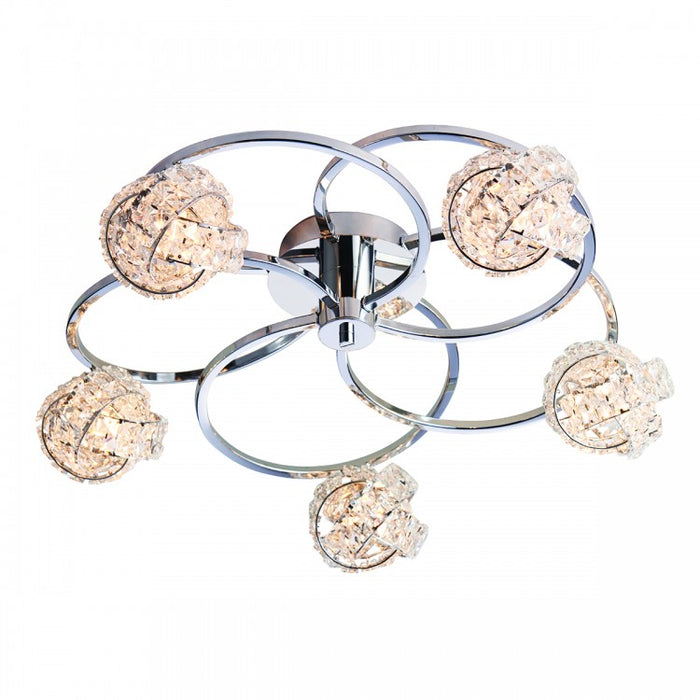 Jolie Crystal Semi Flush Ceiling Light