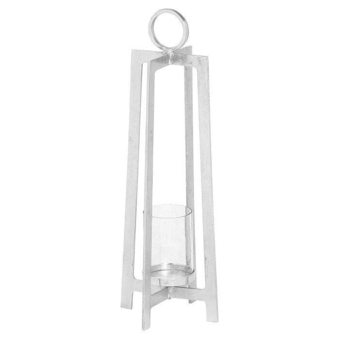 Luxe Cast Silver Large Lantern Aluminium