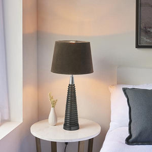 Naia Grey Glass Table Lamp
