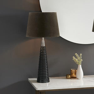 Naia Grey Glass Table Lamp