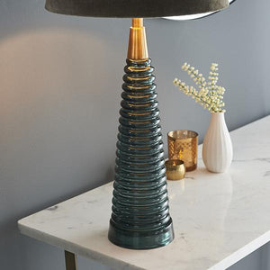 Naia Teal Glass Table Lamp