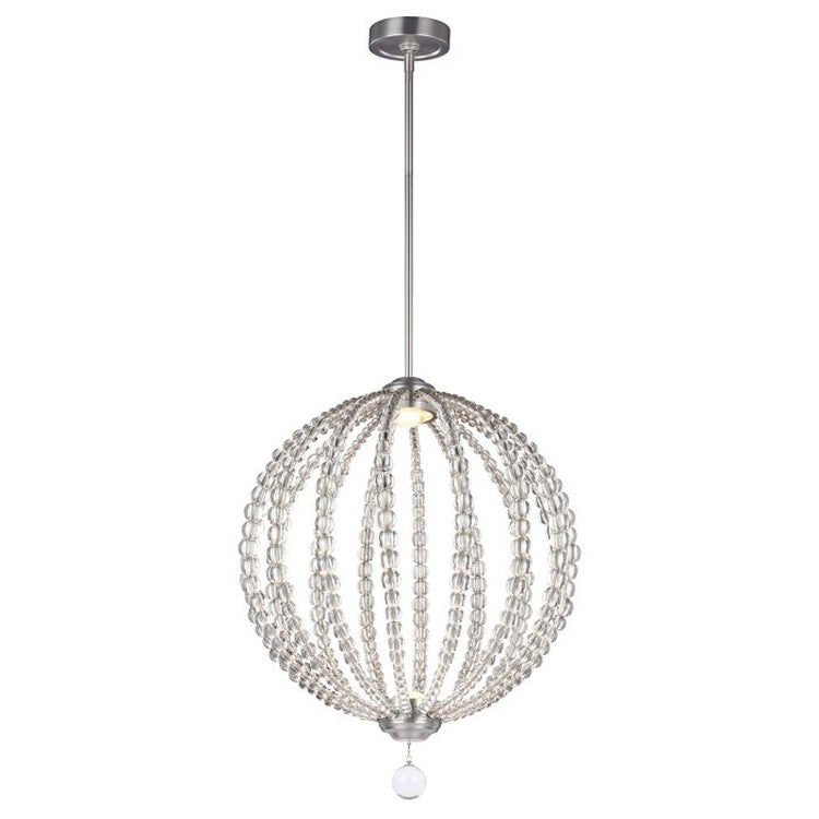 Beaded Spherical Crystal Pendant Light