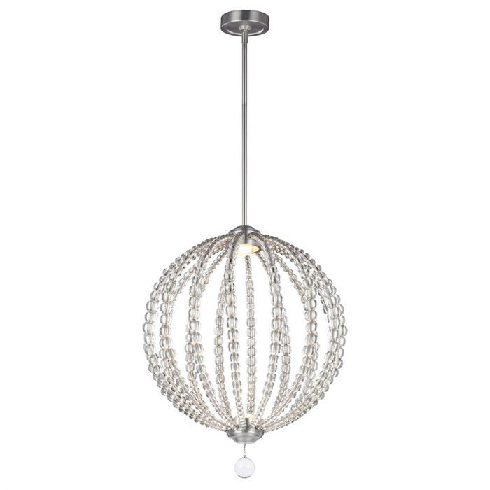 Beaded Spherical Crystal Pendant Light
