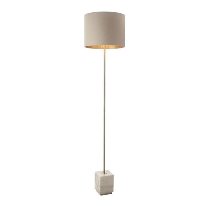 Antique Brass Finish and Marble Base Floor Lamp Sintrana