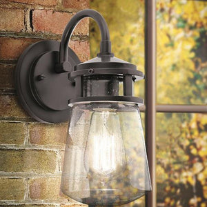 Lyndon 1 Light Medium Wall Lantern – Architectural Bronze-Wall Lighting-Luxe Interior