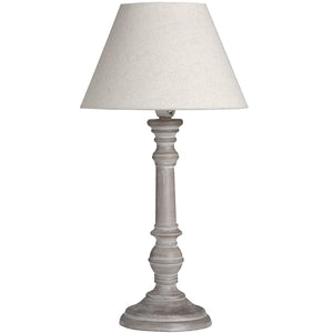 Wooden Pella Table Lamp with Linen Shade