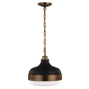 Cadence 2 Light Pendant – Dark Antique Brass/Matte Black-Feiss-Luxe Interior