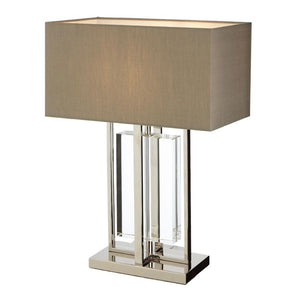 Sarre Nickel and Crystal Table Lamp
